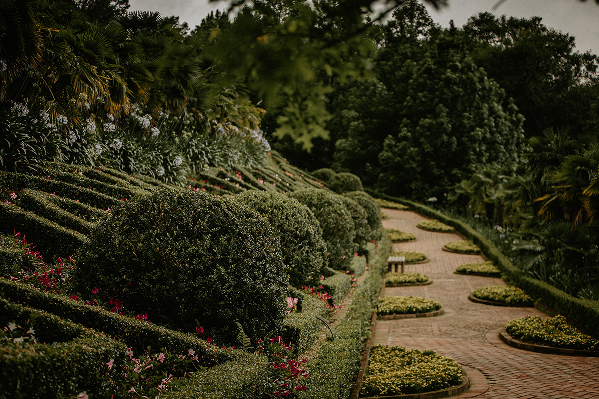 Garden park Gramado num final de tarde nublado