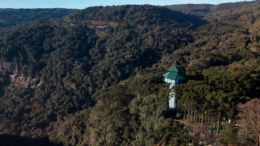 Parque do Caracol Canela: 7 motivos para incluir no roteiro 2 Parque do Caracol em Canela, vista do drone no Observatório
