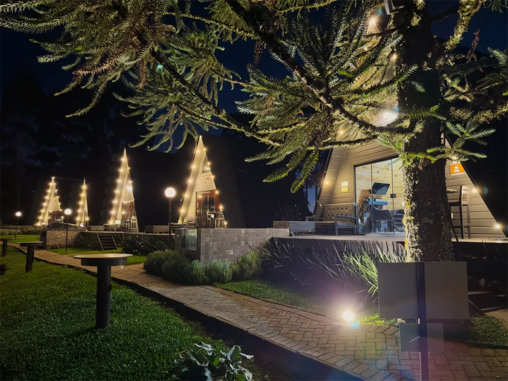 Vila Gramado cabanas noite