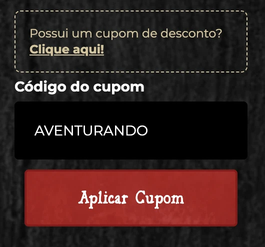 Cupom AVENTURANDO no site oficial do Cara de Mau para ganhar 5% de desconto